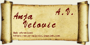 Anja Velović vizit kartica